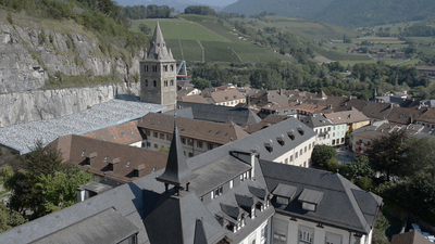 Vue aérienne de l'Abbaye de Saint-Maurice